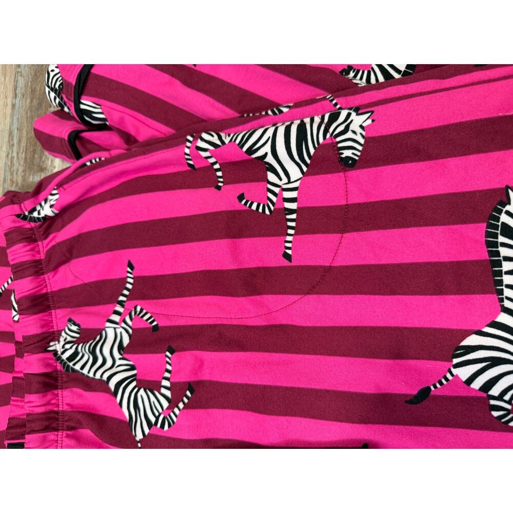 Room Service Womens Pajama Set Pink Zebra sz XL Lounge Sleepwear Soft Cozy EUC - Picture 7 of 8